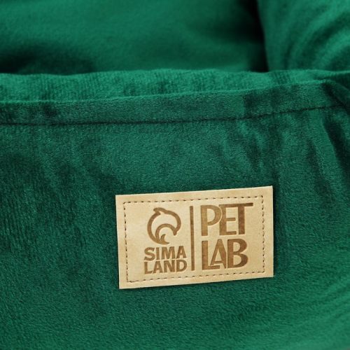 Лежанка для кошек и собак велюровая Pet Lab, 55 х 50 х 15 см, изумрудная