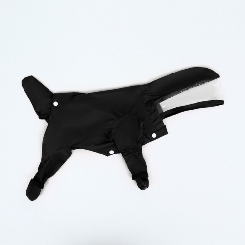 Комбинезон для собак, демисезонный с чехлами на лапы,  размер L (ДС 45, Ог 37), чёрный