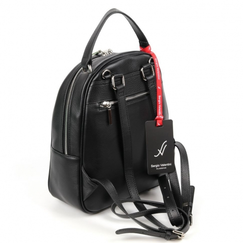 Женский кожаный рюкзак Sergio Valentini SV-SZ763/B Блек
