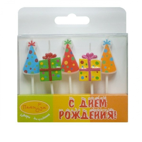 Свечи Подарки, Колпачки 5шт 7см 6026400 в Нижнем Новгороде