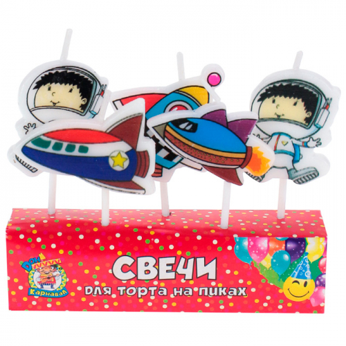 Свечи для торта на пиках. Полёт в космос 5 шт. С-6247 в Нижнем Новгороде