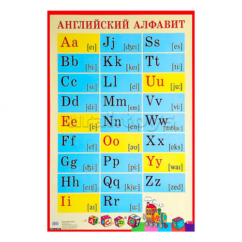 Английский алфавит с транскрипцией. Наглядное пособие для школы (Большой формат)