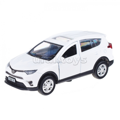 Машина металл Toyota Rav4 12 см, (двери, багаж, белый) инерц, в коробке