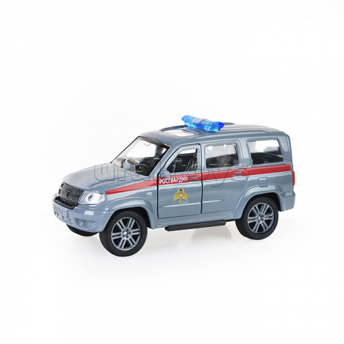 Машина металл UAZ Patriot Росгвардия, 12 см, дв., багаж., инерц., коробке