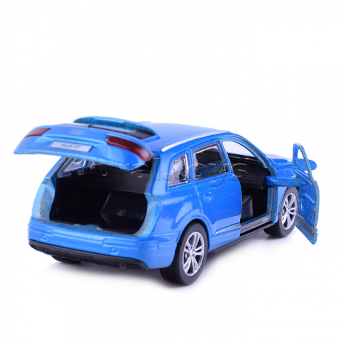 Машина металл AUDI Q7 12 см, (двер, багаж, синий) инер, в коробке