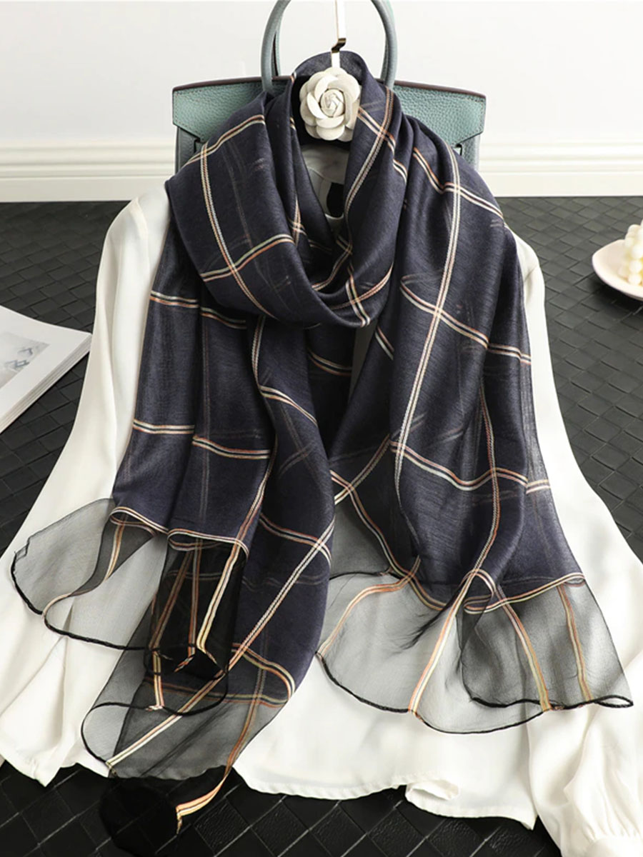 Палантин “Золотая клетка“ (черный) CEL-11