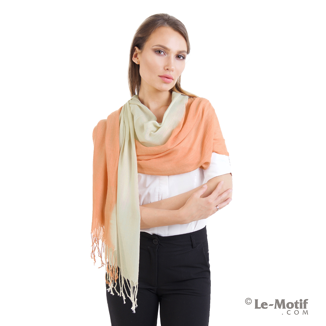 Палантин средний «Легкий градиент» (персиковый) GDJ01-4