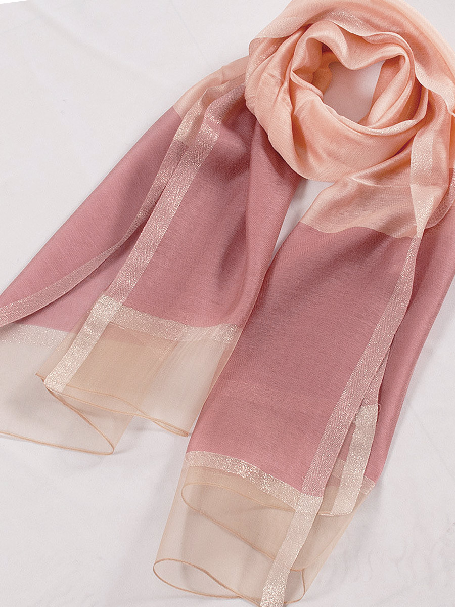 Палантин “Искры золота“ (розовый) QSL-8