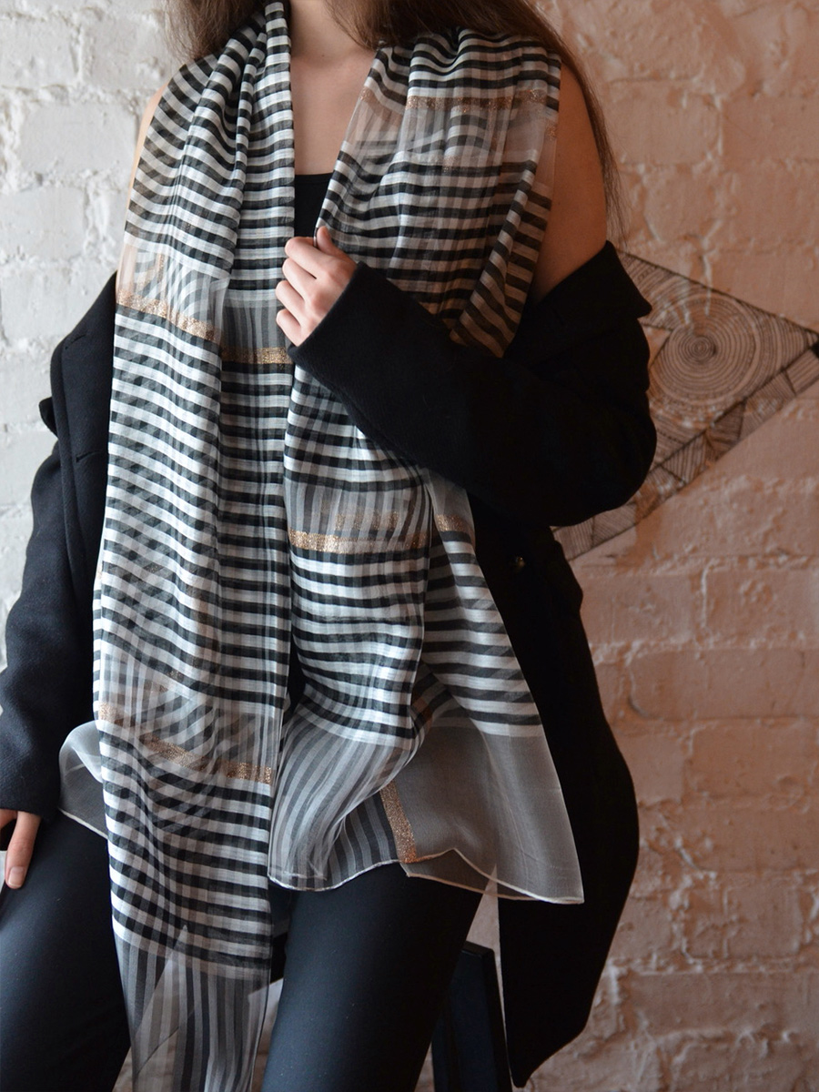 Палантин “Изысканный колорит“ (черный) LEC-11