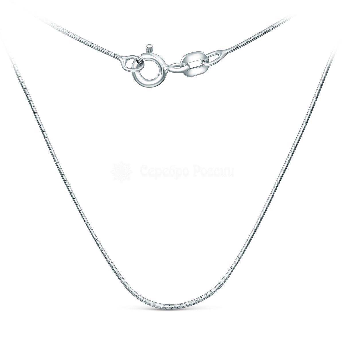 Цепь из серебра родированная - Снейк, 45 см 925 пробы 1870R108023L45