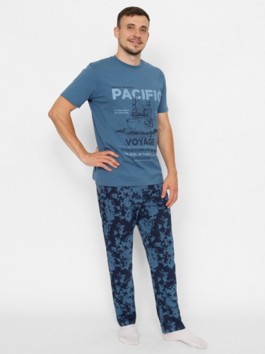 CWXM 50027-42 Комплект мужской (футболка, брюки),синий