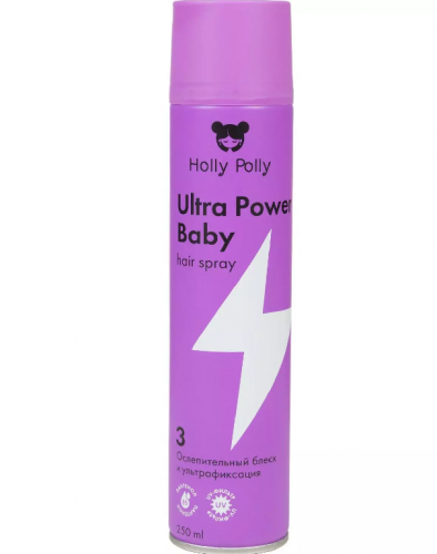 Лак для волос Holly Polly Ultra Power Baby Ослепительный Блеск и Ультрафиксация,250мл