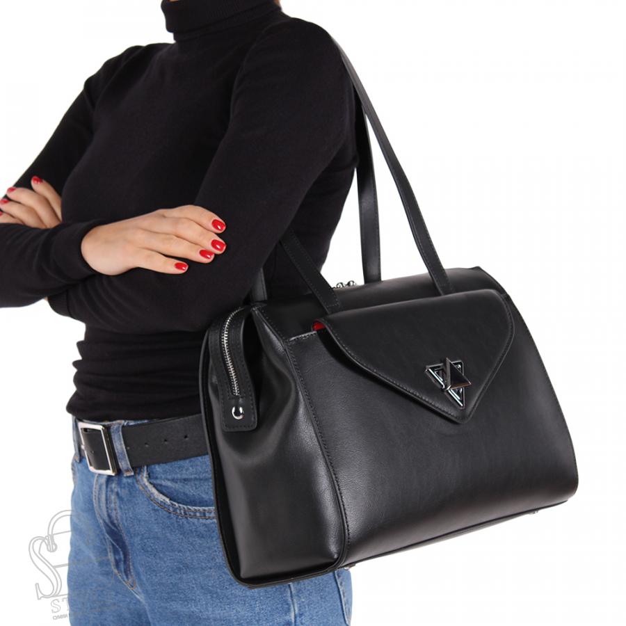 Сумка женская кожаная 1042TH black Polina&Eiterou/30