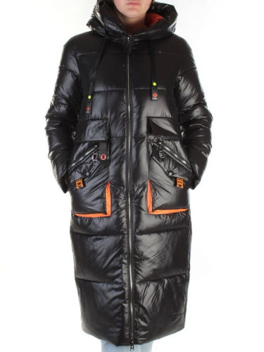 2195 BLACK Пальто женское зимнее (холлофайбер) размер 2XL - 50 российский