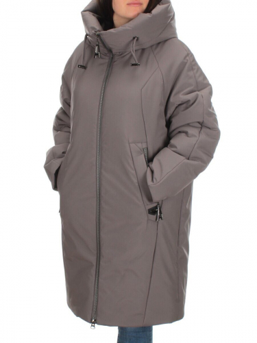 M-9097 GRAY Пальто зимнее женское CORUSKY (верблюжья шерсть) размер 5XL - 56 российский