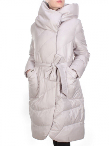 2237 BEIGE Пальто женское зимнее AKIDSEFRS (200 гр. холлофайбера) размер 50