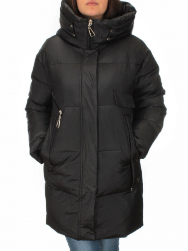 621 BLACK Куртка зимняя облегченная женская (150 гр. холлофайбер) размер 46