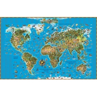 Карта. Карта Мира (для детей) в прозрачном пластиковом тубусе	116*57