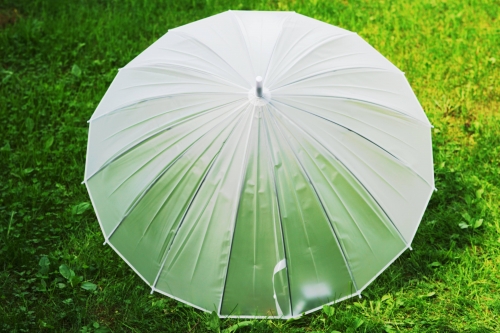 Зонт-трость прозрачный Белый