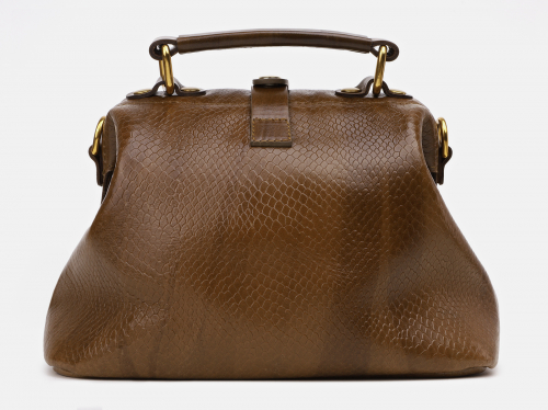 Оливковая кожаная женская сумка из натуральной кожи «W0013 Olive Piton»