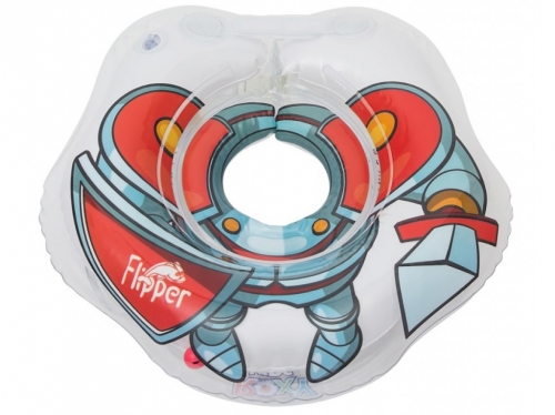 Надувной круг на шею для купания малышей Flipper Рыцарь. Две камеры, мягкий внутренний шов, 3D-дизайн.