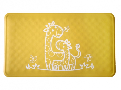 Антискользящий резиновый коврик для ванны ROXY-KIDS (34х58см). Цвет жёлтый.