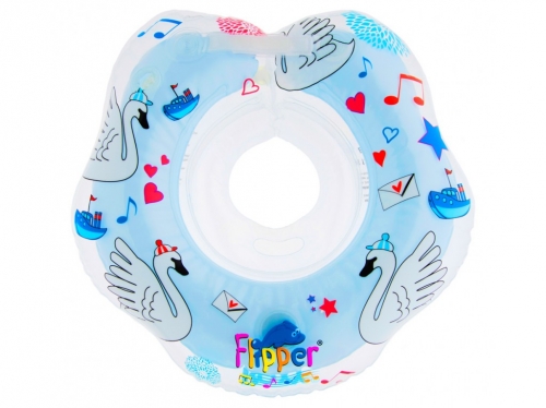 Надувной круг на шею для купания малышей Flipper 0+ с музыкой из балета 