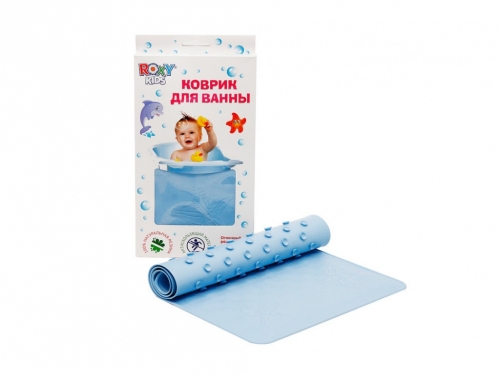 Антискользящий резиновый коврик для ванны ROXY-KIDS (35x76см). Цвет аквамарин.