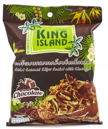 Кокосовые чипсы KING ISLAND с шоколадом, 40 г
