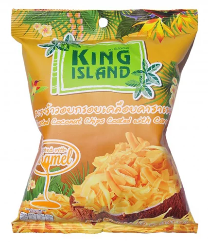 Кокосовые чипсы KING ISLAND с карамелью, 40 г