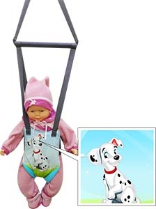 Прыгунки-тарзанка ( 1. Используются как прыгунки для детей 2. Сидение можно отстегнуть и использовать как тарзанку) для детей до 15 кг, дизайн щенок
