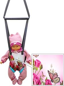 Прыгунки-тарзанка ( 1. Используются как прыгунки для детей 2. Сидение можно отстегнуть и использовать как тарзанку) для детей до 15 кг, дизайн цветы