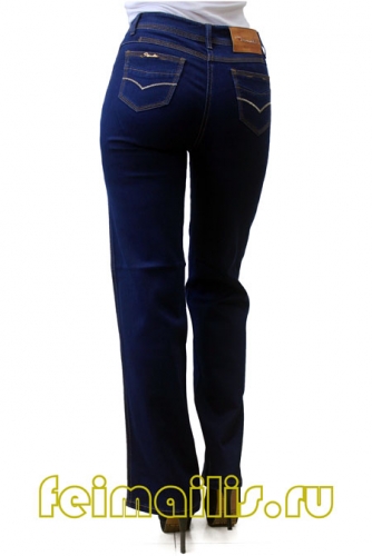 S8615--От бедра прямые синие джинсы (44-56) размер
