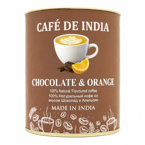 BHARAT BAZAAR Natural coffee with orange and chocolate flavors Кофе натуральный со вкусом апельсина и шоколада 100г