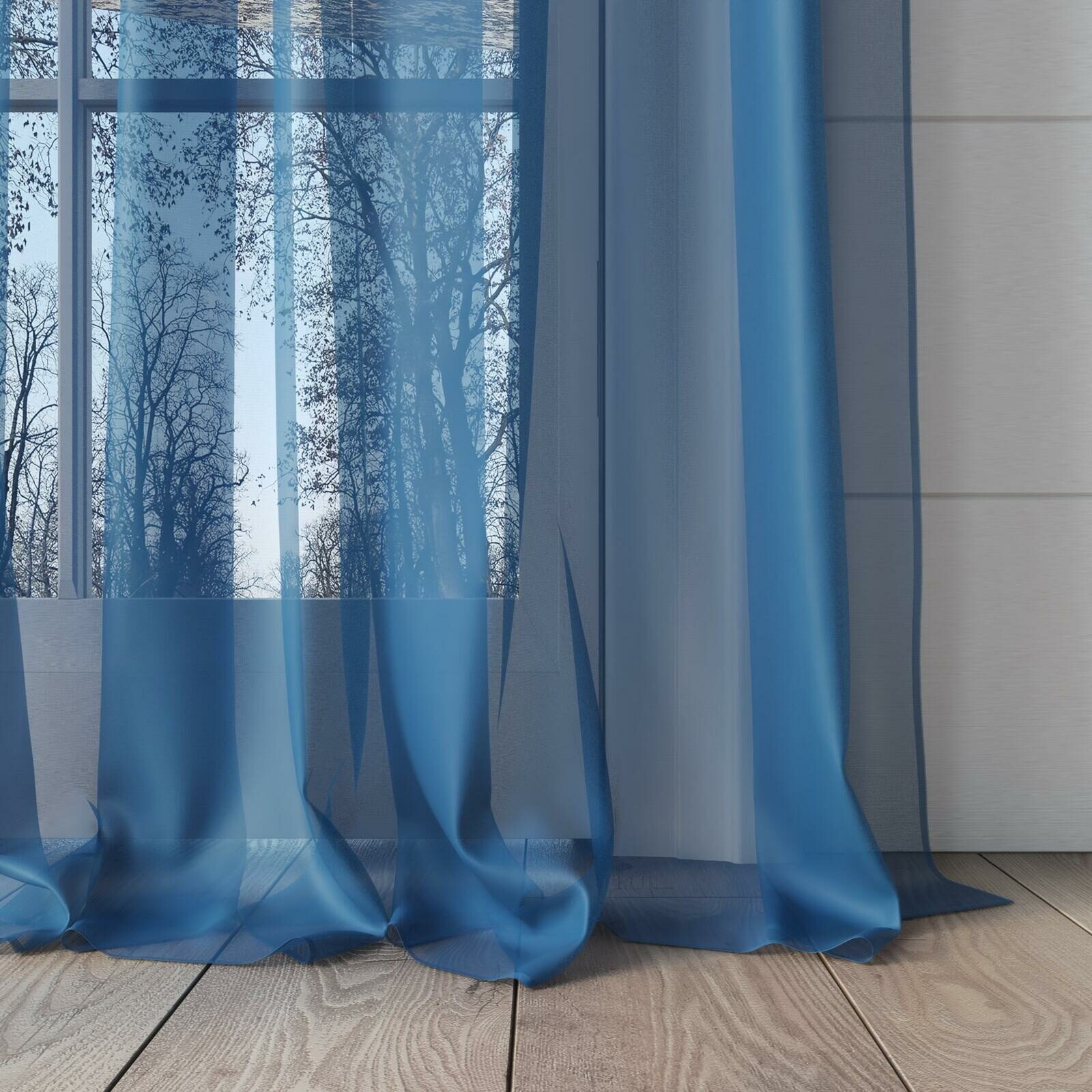 Вуаль Homer цвет Marine синий 297 см (каталог Homer, Складская коллекция Elegancia)