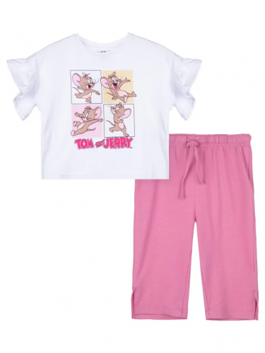 752 р.  1015 р.  Комплект трикотажный для девочек: фуфайка (футболка), бриджи