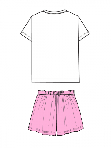 668 р.  903 р.  Комплект трикотажный для девочек: фуфайка (футболка), шорты