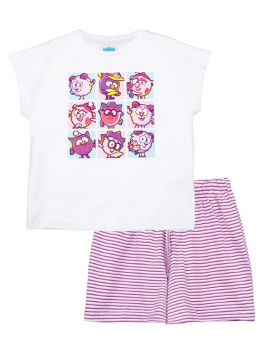 709 р.  958 р.  Комплект трикотажный для девочек: фуфайка (футболка), шорты