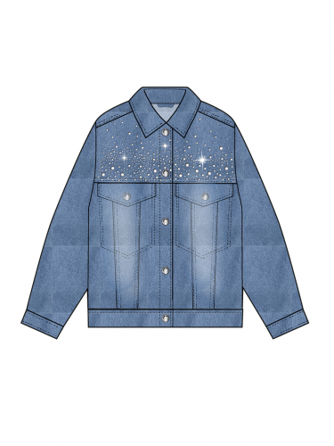 1599 р.  2595 р.  Куртка текстильная джинсовая для девочек