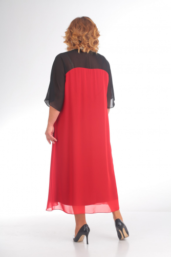 Платье Pretty 682 красный+ черный