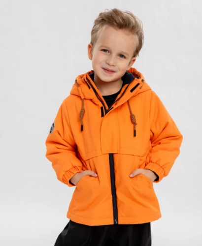 2695 р 3850 р    Парка-ветровка демисезонная с капюшоном оранжевая для мальчика