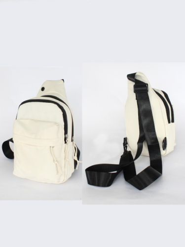 Рюкзак (сумка) Battr-003 (однолямочный), 2отд, плечевой ремень, 1внеш+1внут/ карм, молочный 257866