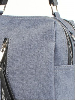 Рюкзак жен искусственная кожа (ПВХ) ADEL-195/2в (сумка change), 2отд+карм/перег, синий джинс 258870