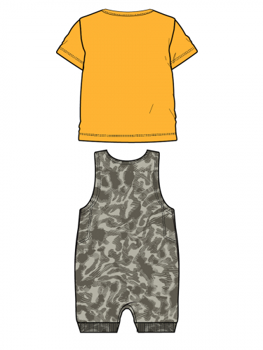 818 р.  1015 р.  Комплект детский трикотажный для мальчиков: фуфайка (футболка), полукомбинезон