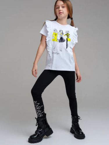 1043 р.  1467 р.  Комплект трикотажный для девочек: фуфайка (футболка), брюки (легинсы)