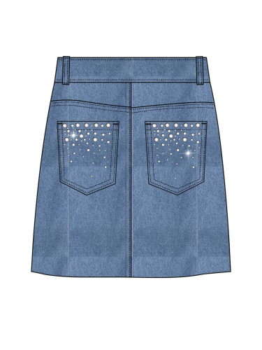 868 р.  1353 р.  Юбка текстильная джинсовая для девочек