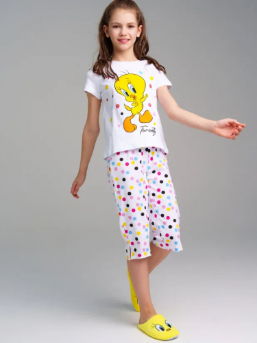 802 р.  1128 р.  Комплект трикотажный для девочек: фуфайка (футболка), брюки
