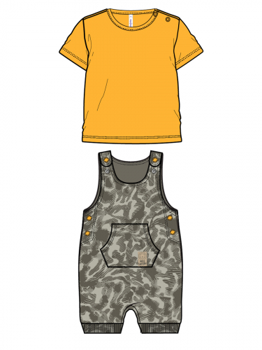818 р.  1015 р.  Комплект детский трикотажный для мальчиков: фуфайка (футболка), полукомбинезон