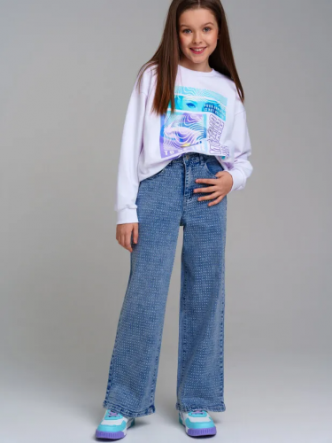 1284 р.  1918 р.  Брюки текстильные джинсовые для девочек
