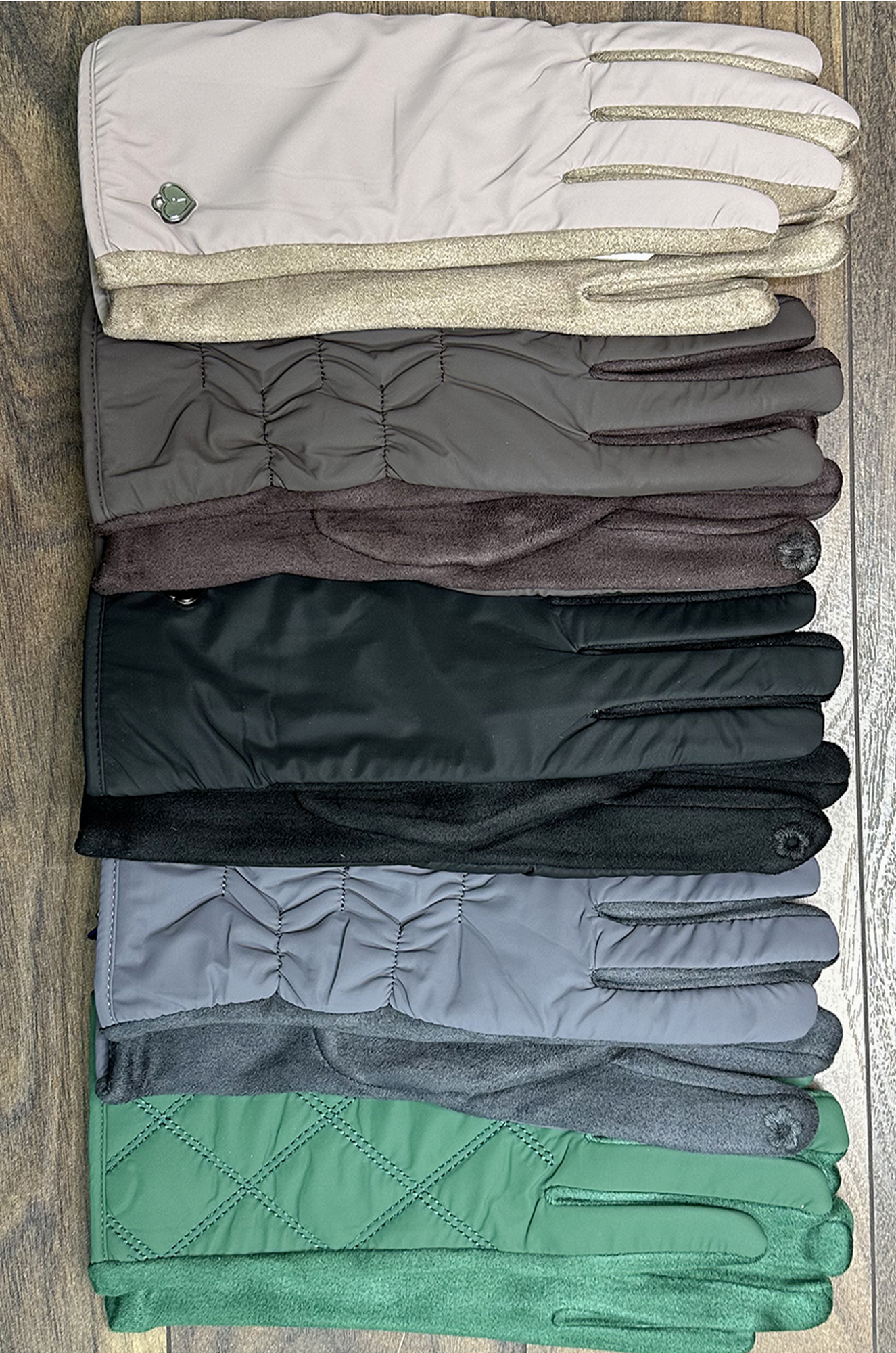 Перчатки женские комбинированные, сенсор (цвета в ассортименте)